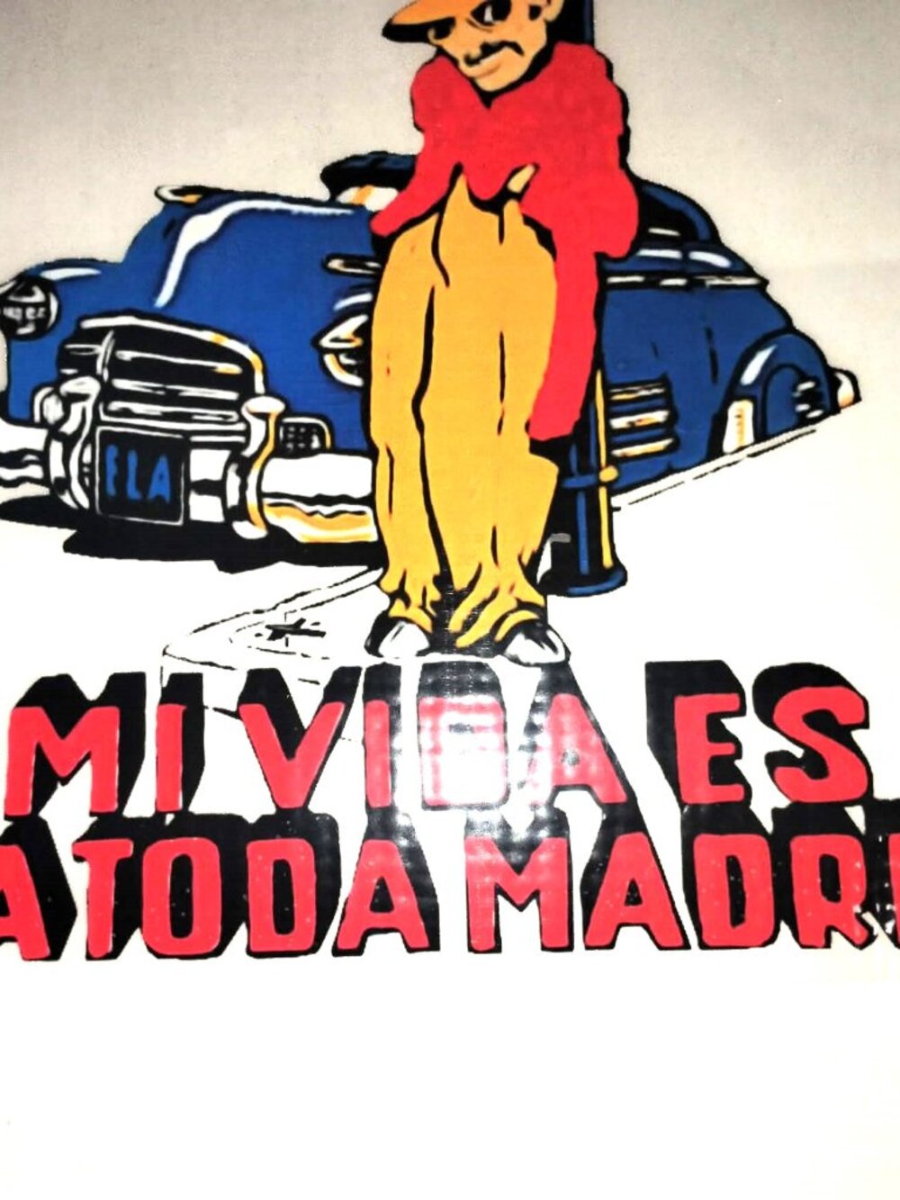 Vintage "MI VIDA ES A TODA MADRE" - IRON ON TRANSFER - Heat Transfer - Picture 3 of 3